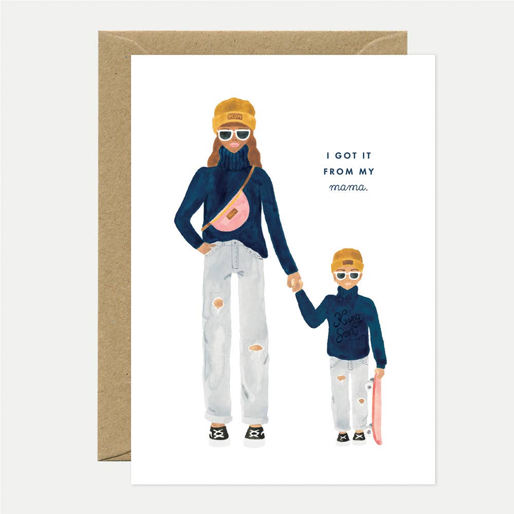 Cartão comemorativo - mamãe e filho