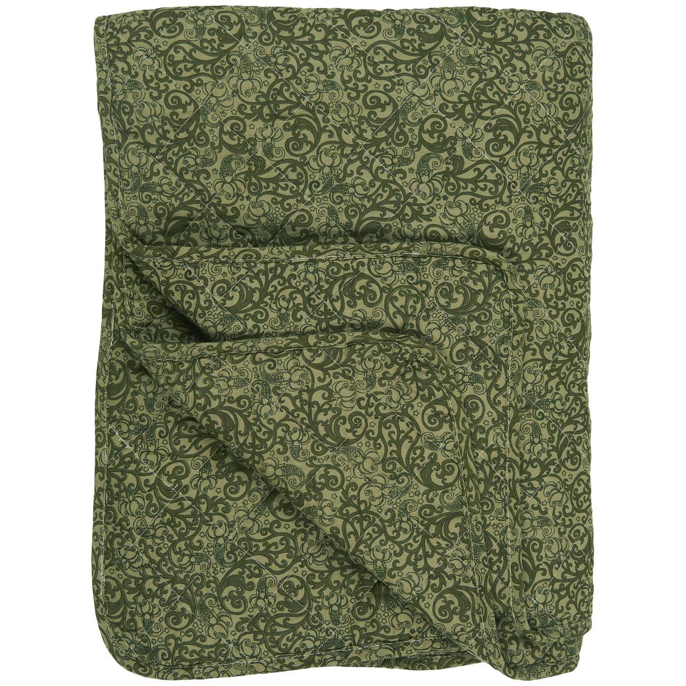 IB Laursen Quilt verde musgo com padrão em tons de verde
