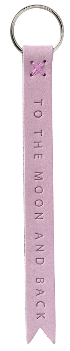 Leather keychain - To the moon and back