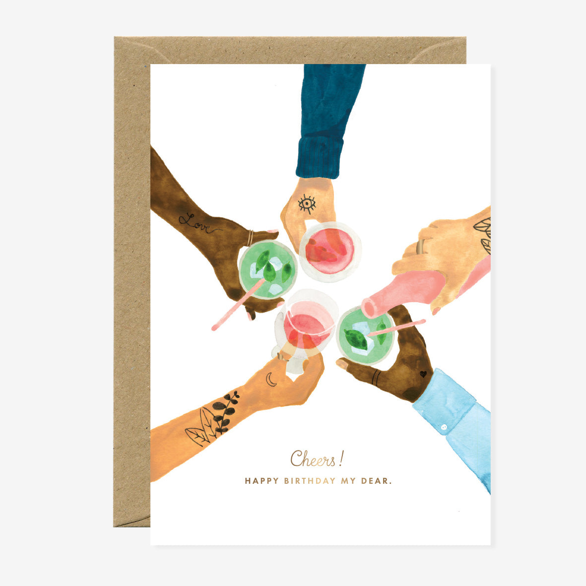 Gold Cheers Card