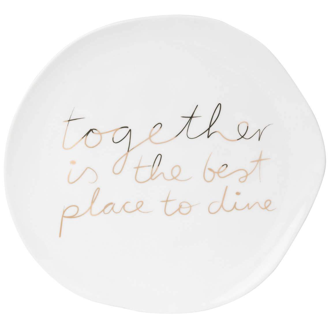 Rader Dining Mix & Match plate - best place to dine - white-gold