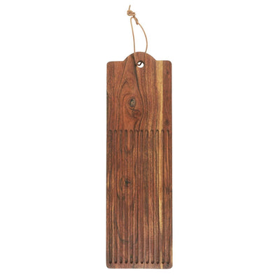 Cutting board w/grooves oblong oiled acacia wood