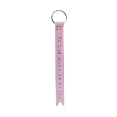 Leather keychain - To the moon and back