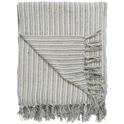 Throw cream/dusty blue