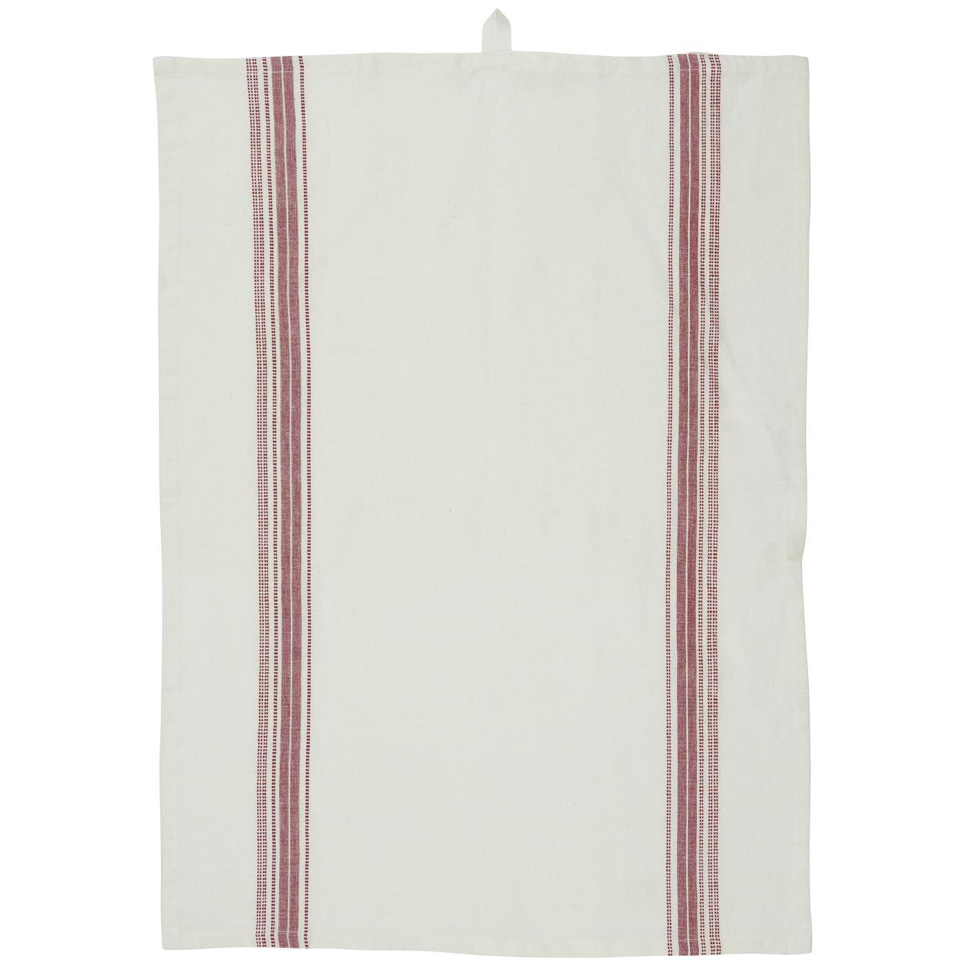 Tea towel white and red
