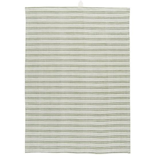 Tea Towel Oliver - green & white stripes