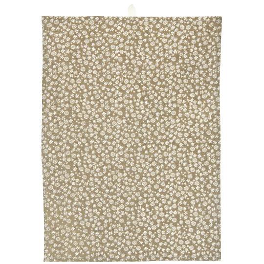 Tea Towel Maja - Brown With White Flowers
