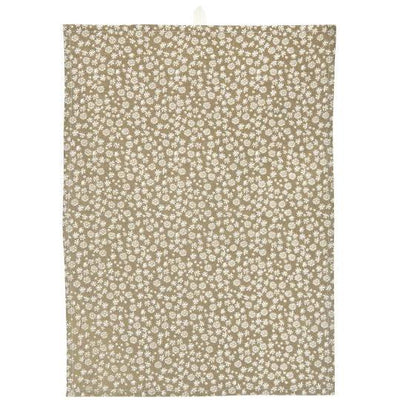 Tea Towel Maja - Brown With White Flowers