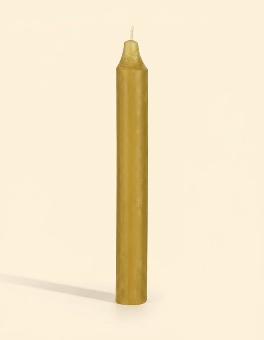 Gold candle on a white background