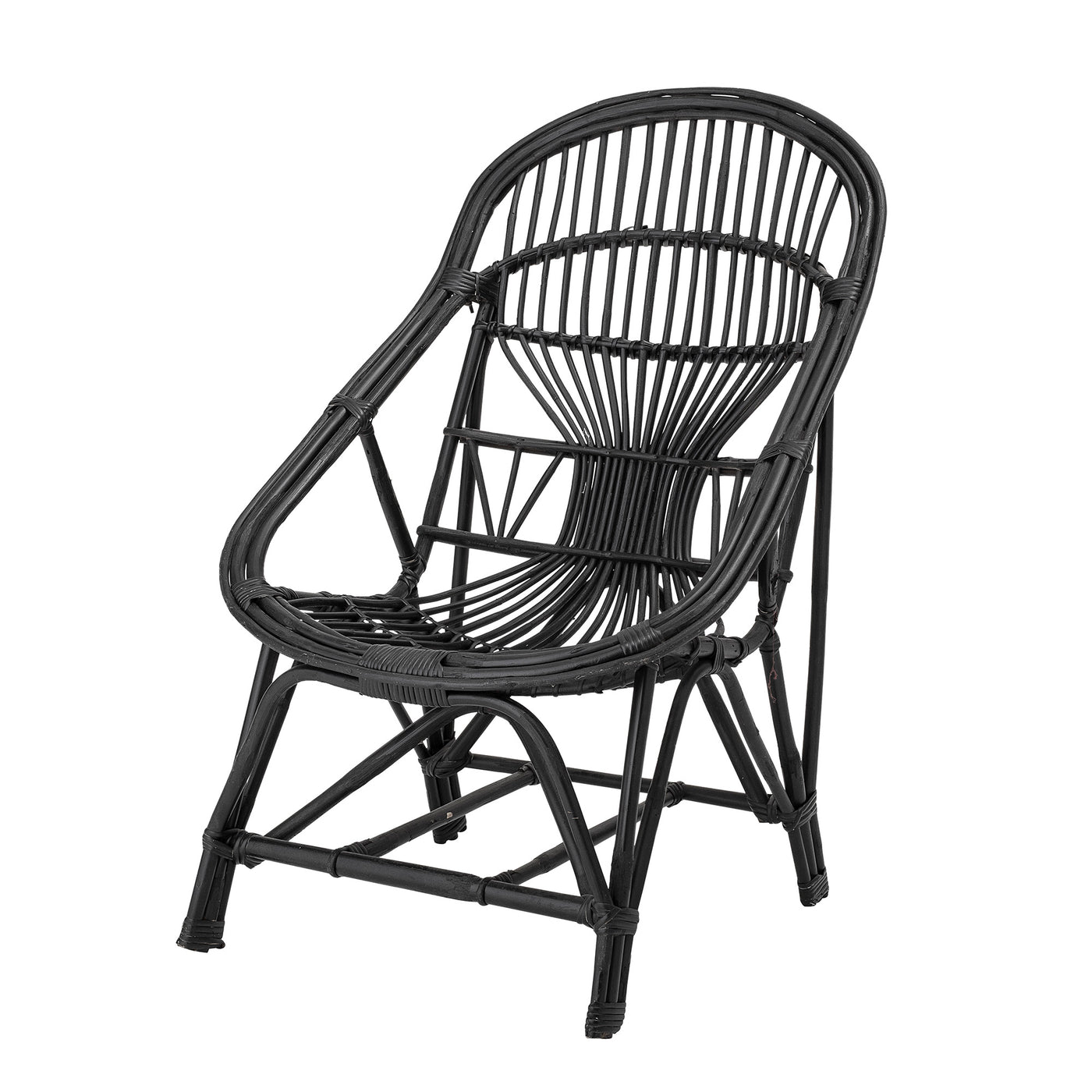 Joline Lounge Chair, Black, Cane