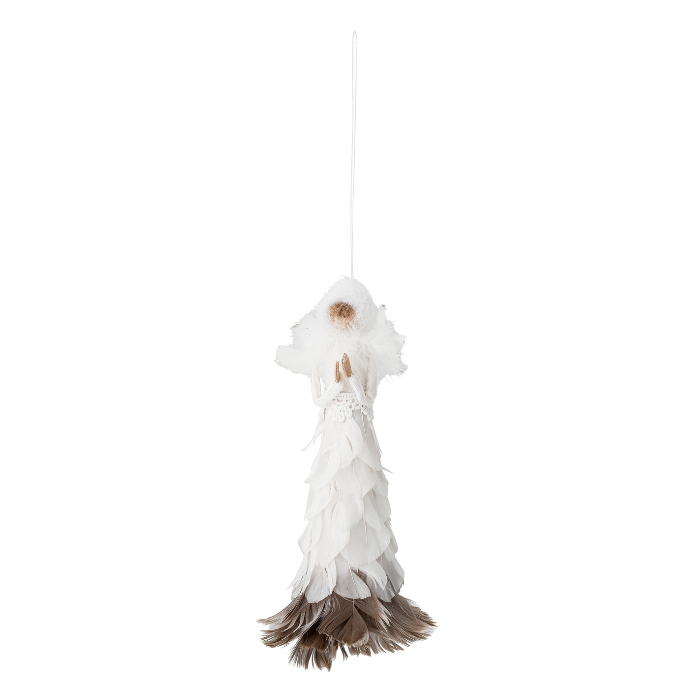 Angel Jannet Ornament, White, Feather