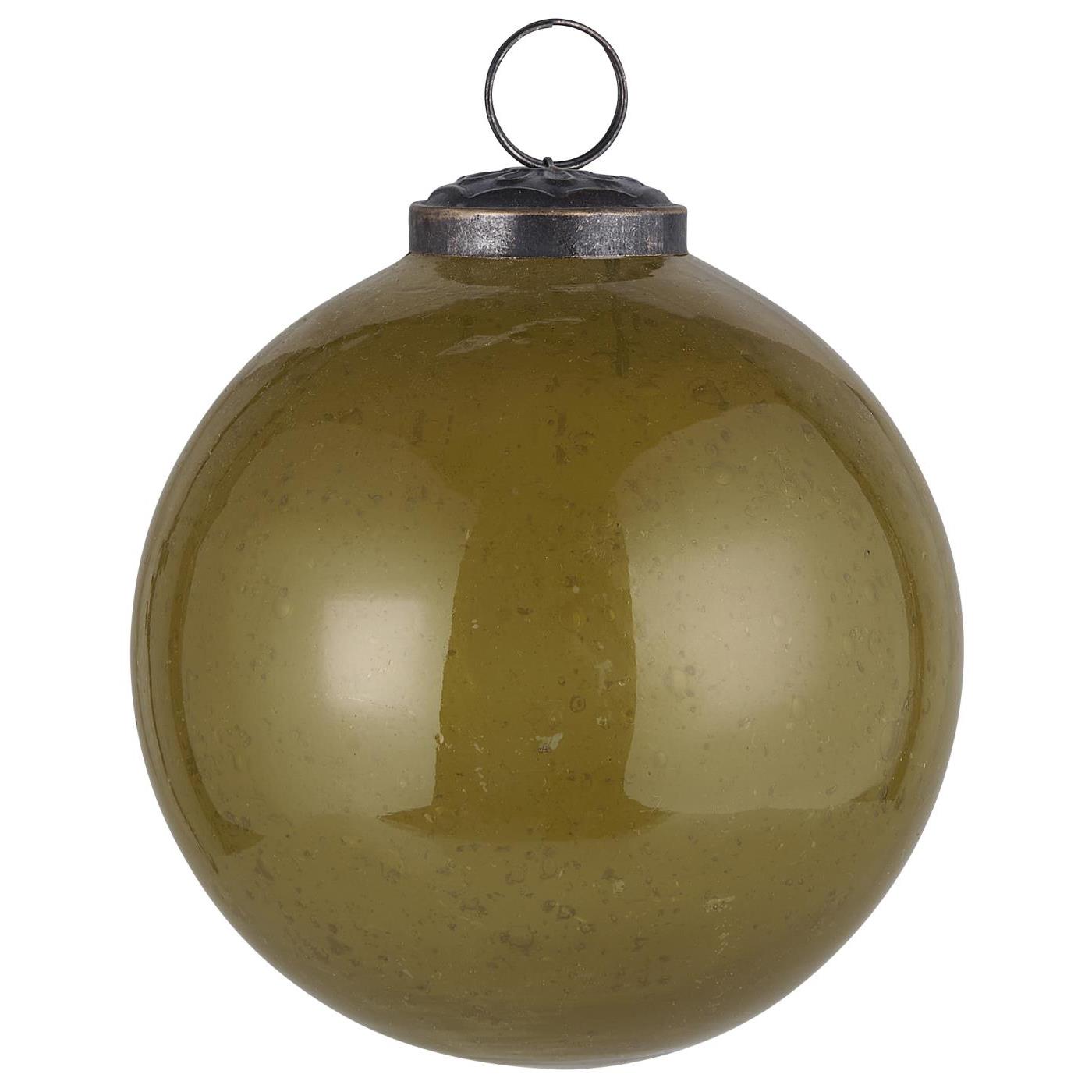 Christmas ornament pebbled glass autumn green