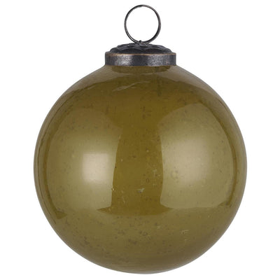 Christmas ornament pebbled glass autumn green