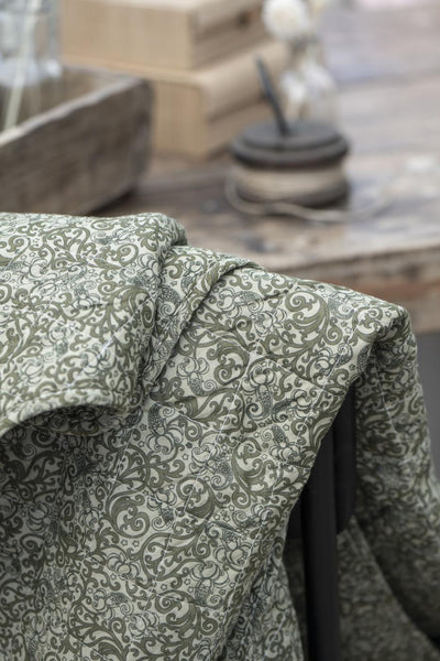 IB Laursen Quilt verde musgo com padrão em tons de verde