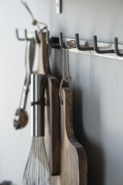 Hook rack w/8 hooks stainless steel-look