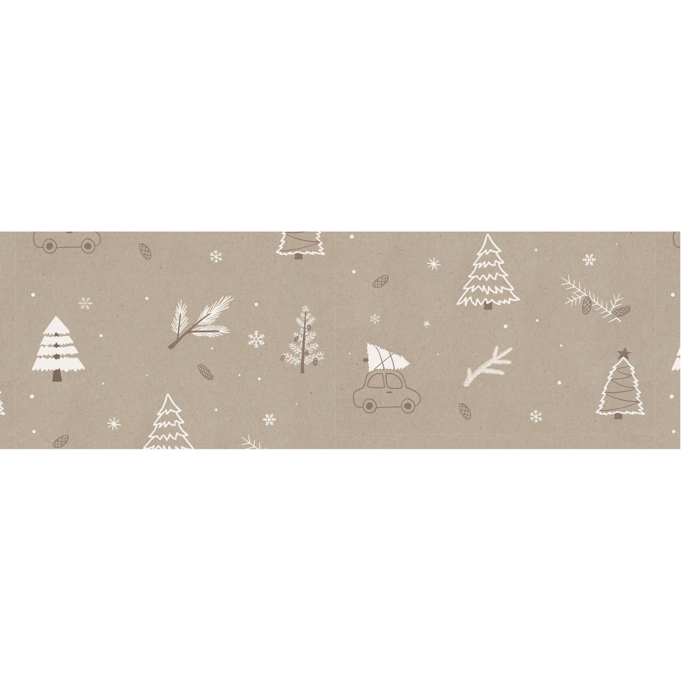 Papel de Regalo Kraft Navideño 5 m/rollo